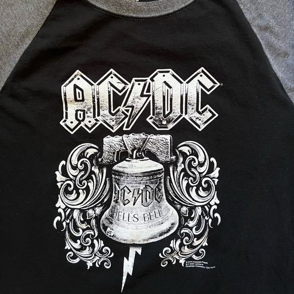 AC/DC Hells Bells Baseball Raglan Vintage Print Tee T Shirt MENS Size XXL black - Picture 1 of 5